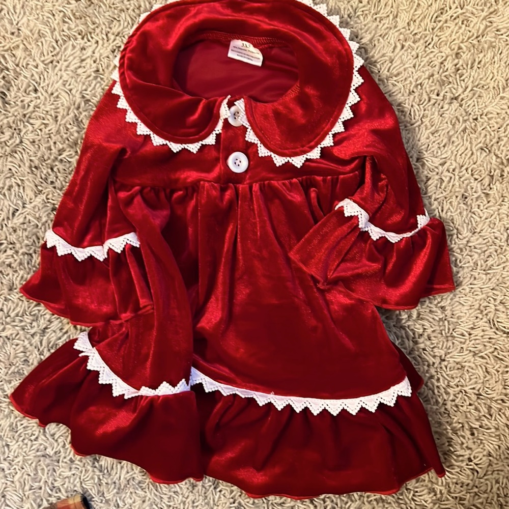 Boutique baby girl Christmas velvet night gown